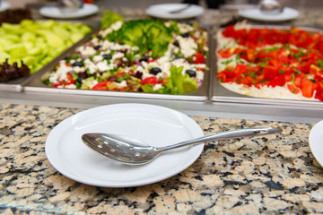 Salad selection in a hotel restaurant