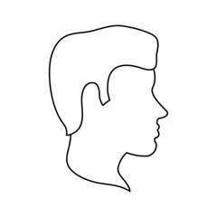 Man head profile icon. Male avatar person and people theme. Isolated design. Vector illustration