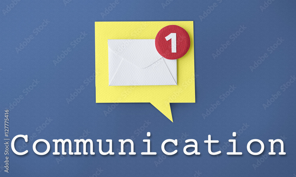 Poster message notification inbox envelope concept