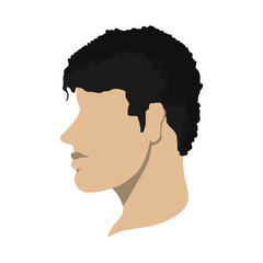 Man head profile icon. Male avatar person and people theme. Isolated design. Vector illustration
