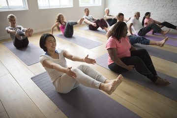 Diversity People Exercise Class Relax Concept