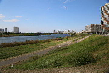 多摩川からの風景