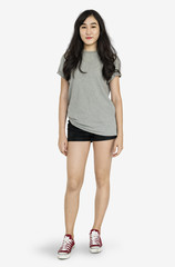 Fototapeta premium Asian Woman Casual Confident Cute Expression Concept