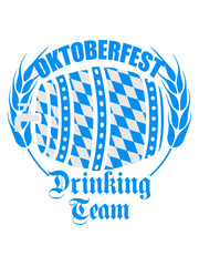 Drinking team blue white flag rooster octoberfest beer drink drinking alcohol barrel bavarian party celebrate text shirt cool design