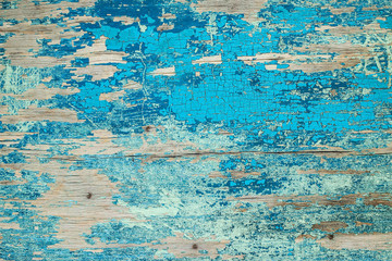 Blue wooden background with crackling effect