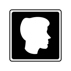 Man head profile icon. Male avatar person and people theme. Isolated design. Vector illustration