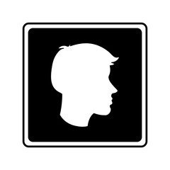Man head profile icon. Male avatar person and people theme. Isolated design. Vector illustration