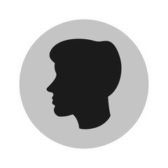 Man head profile icon. Male avatar person and people theme. Isolated design. Vector illustration