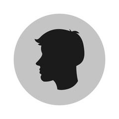 Man head profile icon. Male avatar person and people theme. Isolated design. Vector illustration