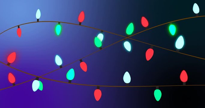 Illustration of christmas greeting with christmas lights