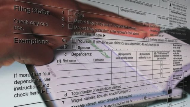 IRS Form (1040SC) With Check Background