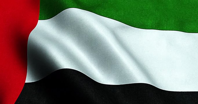 waving fabric texture of the flag with color of united arab emirates, uae 3d animation