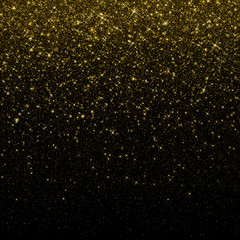 Gold glitter particles background