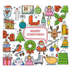 Fototapeta premium Square banner Christmas