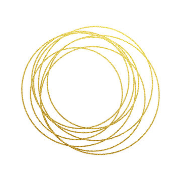Circles set of gold glitter