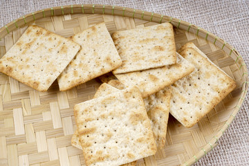 Sweet biscuit on wooden table 
