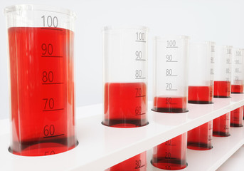 Blood sample in test tube - 3d rendering