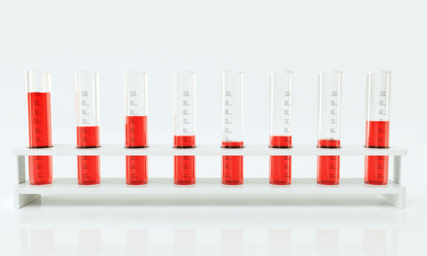Blood sample in test tube - 3d rendering