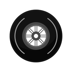 Obraz premium vehicle wheel icon. Transportation travel trip and industry theme. Isolated design. Vector illustration