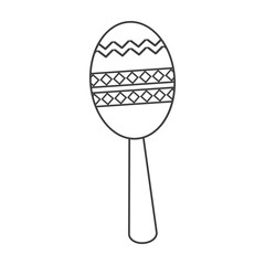 Maraca instrument icon. Music sound musical and communication theme. Isolated design. Vector illustration