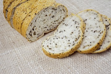 Fresh whole grain cut into slices