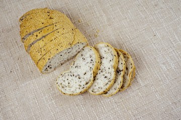 Fresh whole grain cut into slices