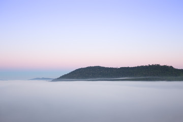 fog in the morning with mountain at Khao Kho, Thailand