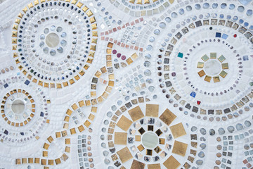 ceramic glass wall background at wat phra that pha son kaew. tem