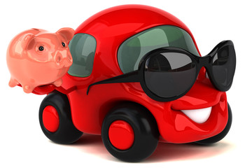 Naklejka na ściany i meble Fun car - 3D Illustration