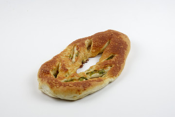 sweet bread with raisin isolated on whie