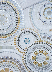 ceramic glass wall background at wat phra that pha son kaew. tem