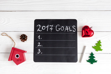 board with goals for new year
