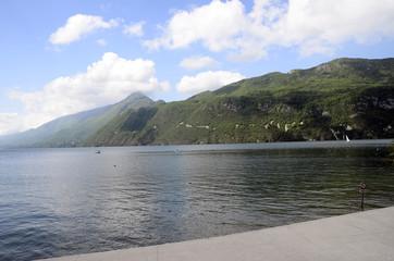 Bourget lake and mountains
