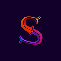 S letter logo in elegant multicolor faceted style.