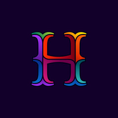 H letter logo in elegant multicolor faceted style.
