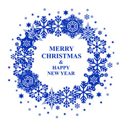 Christmas snowflakes round card