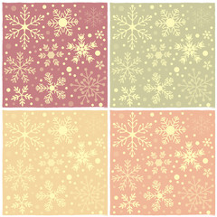 set New Year's backgrounds with snowflakes