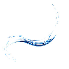 Blue water splash. Spray with drops isolated. 3d illustration vector. Aqua splashing surface background created with gradient mesh tool.