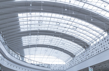 Glass roof of modern office building