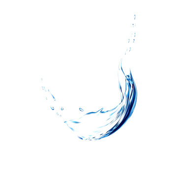 Blue water splash. Spray with drops isolated. 3d illustration vector. Aqua splashing surface background created with gradient mesh tool.