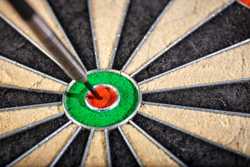the darts in bull's eye, close up