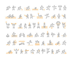 Vector line sports icons. Open path © karpenko_ilia
