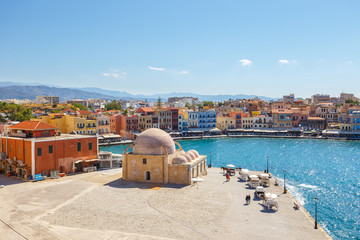  View of the old port of Chania on Crete, Greece - 127785018
