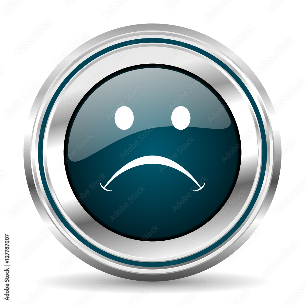 Poster cry vector icon. chrome border round web button. silver metallic pushbutton.