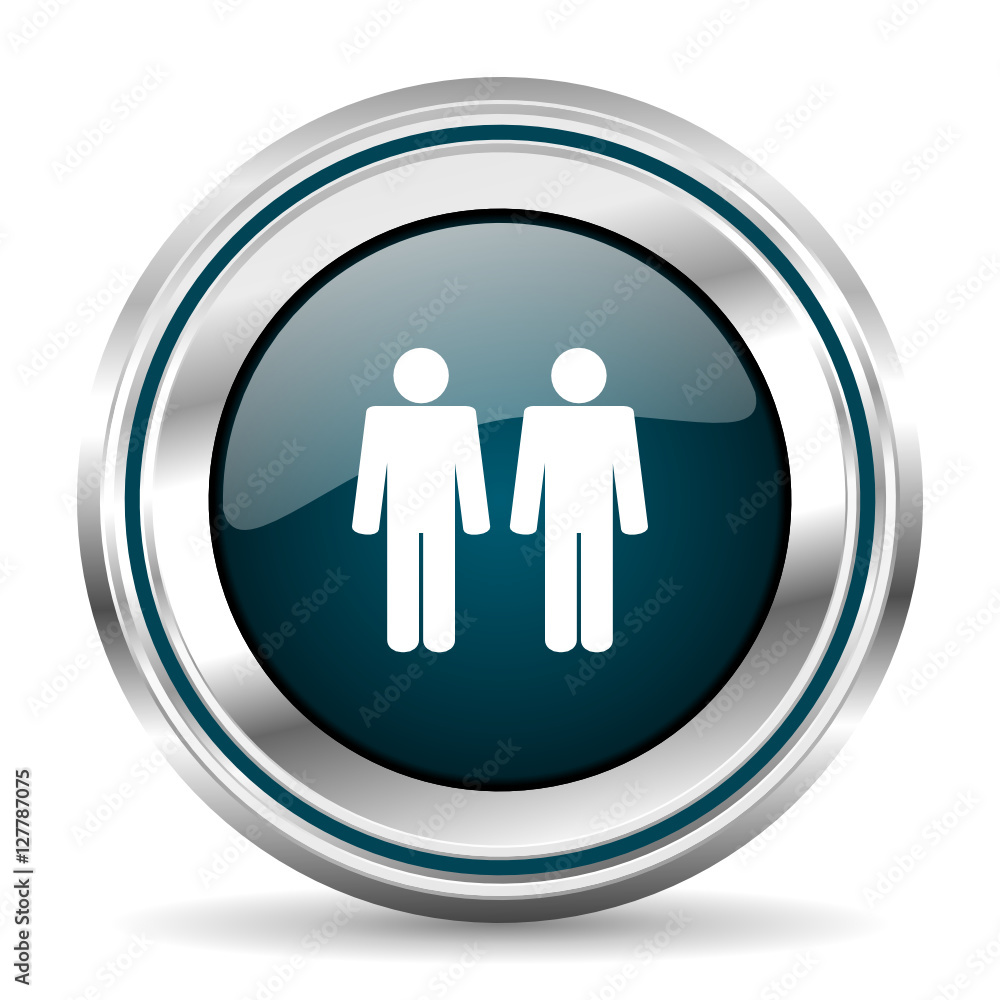 Fototapete homosexual vector icon. chrome border round web button. silver metallic pushbutton.
