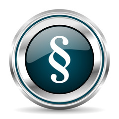 Paragraph vector icon. Chrome border round web button. Silver metallic pushbutton.