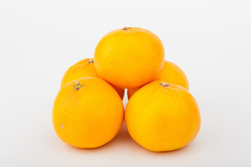 tangerines on white background