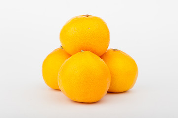 tangerines on white background