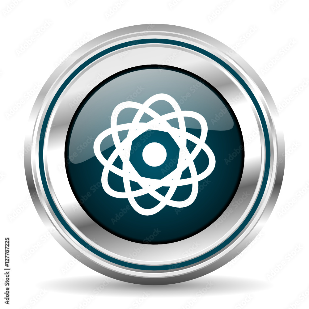 Leinwandbilder science vector icon. chrome border round web button. silver metallic pushbutton.