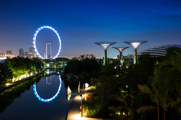 MARINA BAY, SINGAPORE - Aug. 20, 2013 : Twilight sky Garden by the bay, Singapore travel landmark